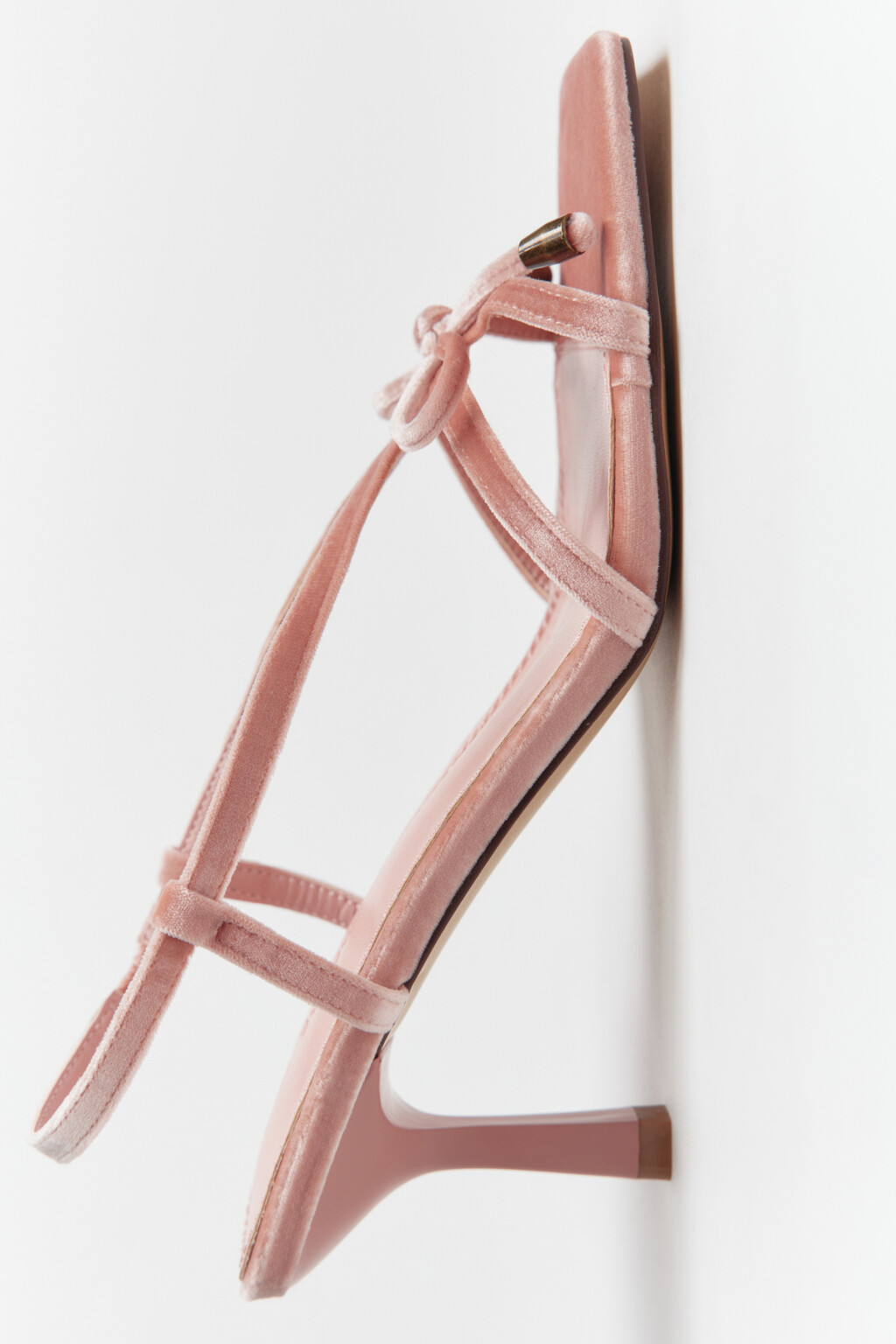Босоножки с квадратным мысом и бантиком - цвет розовый - 2