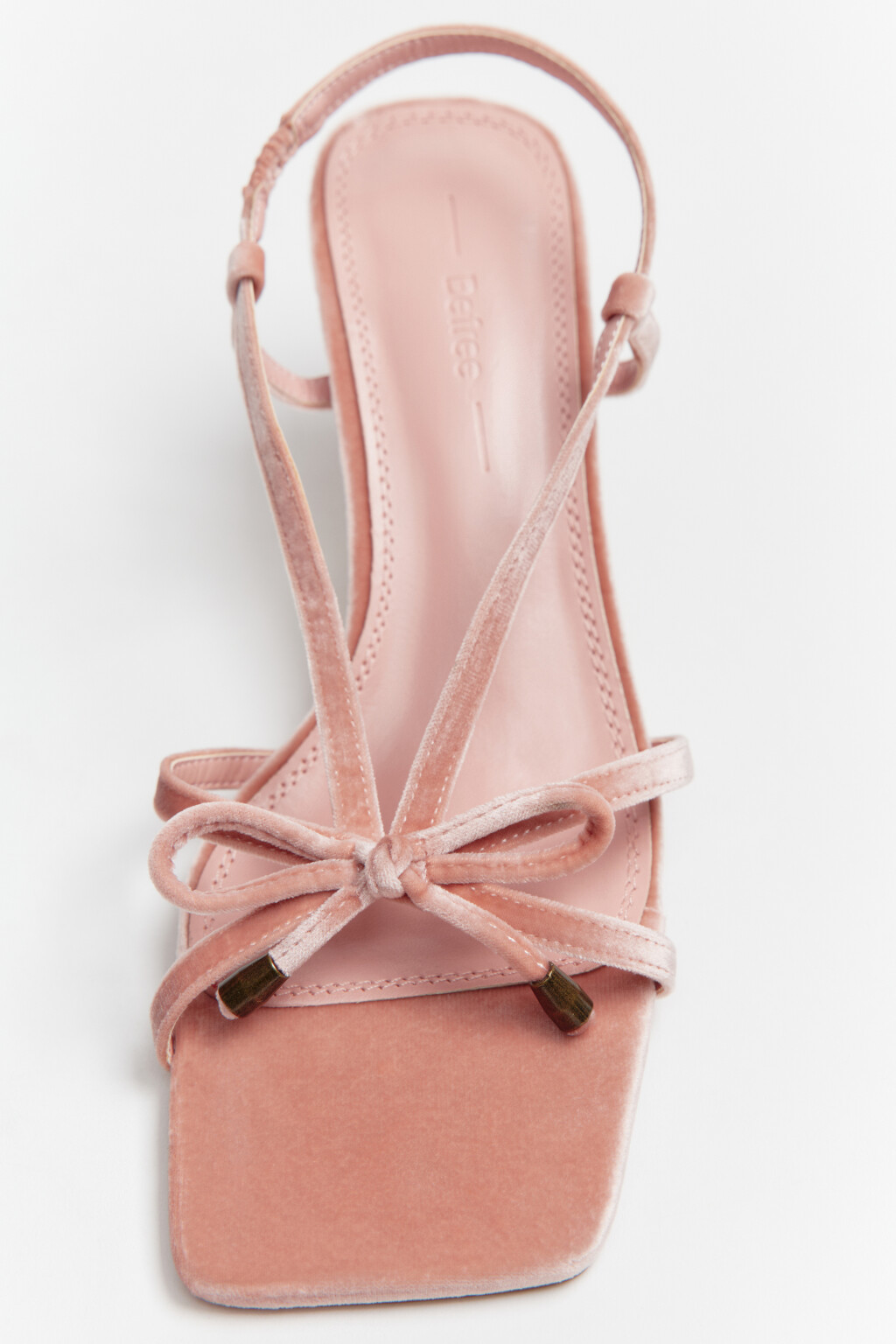 Босоножки с квадратным мысом и бантиком - цвет розовый - 3