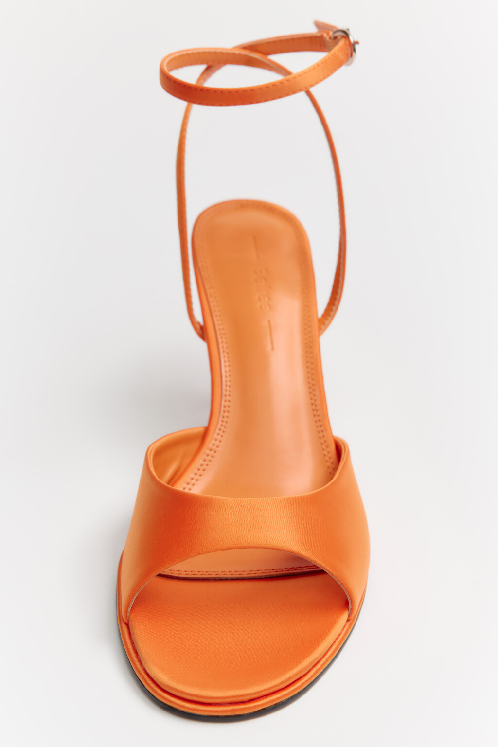 Босоножки атласные с ремешком на щиколотке - цвет оранжевый - 5