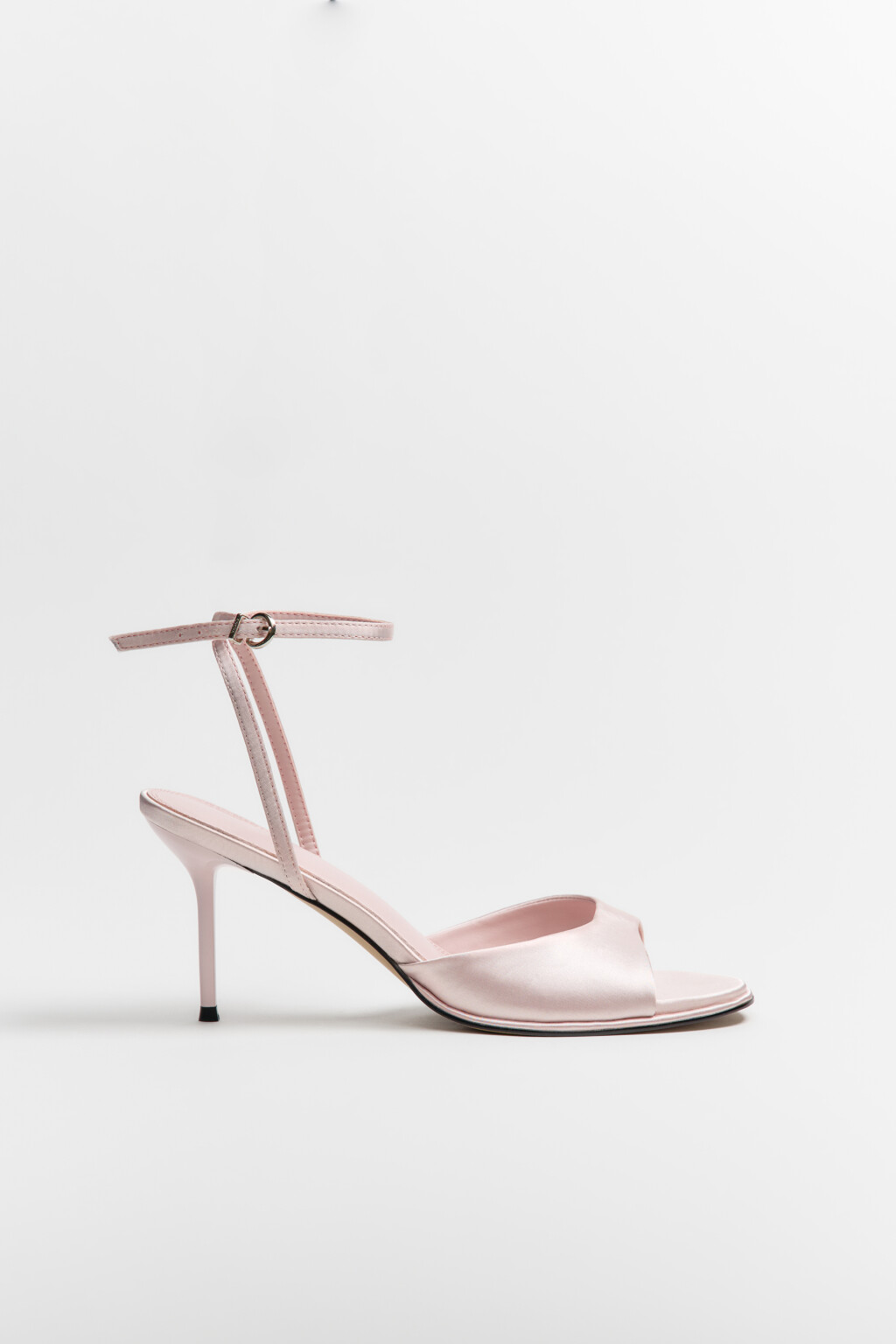 Босоножки атласные с ремешком на щиколотке - цвет розовый - 2