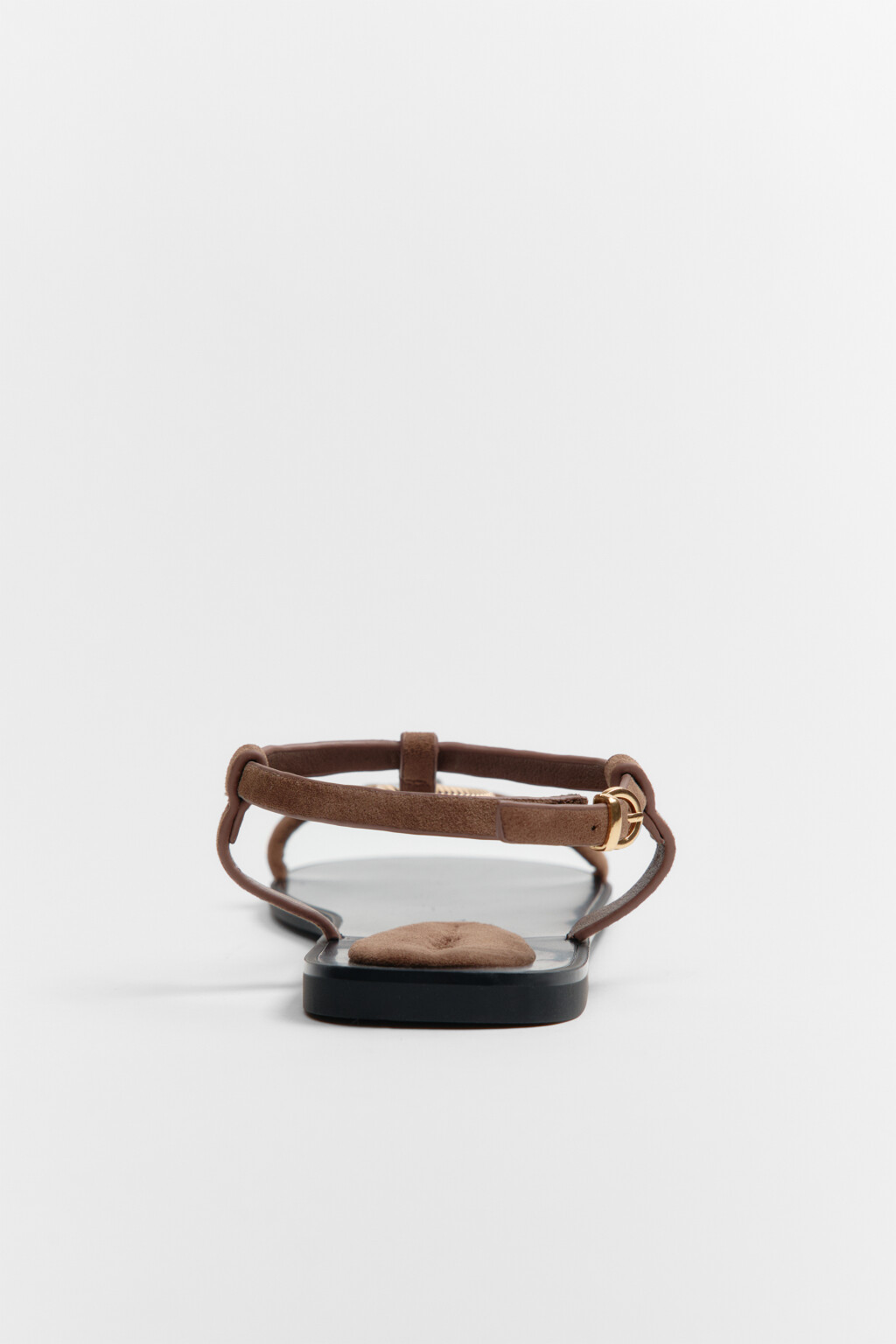 Сандалии на плоской подошве с декором-ракушкой - цвет коричневый - 5