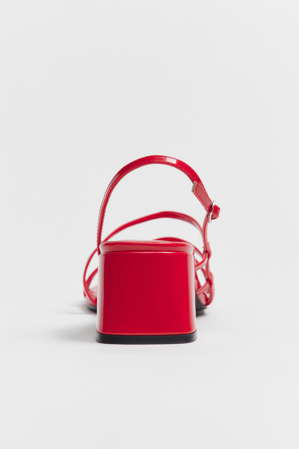 Босоножки с ремешками на квадратном каблуке - цвет красный - 6