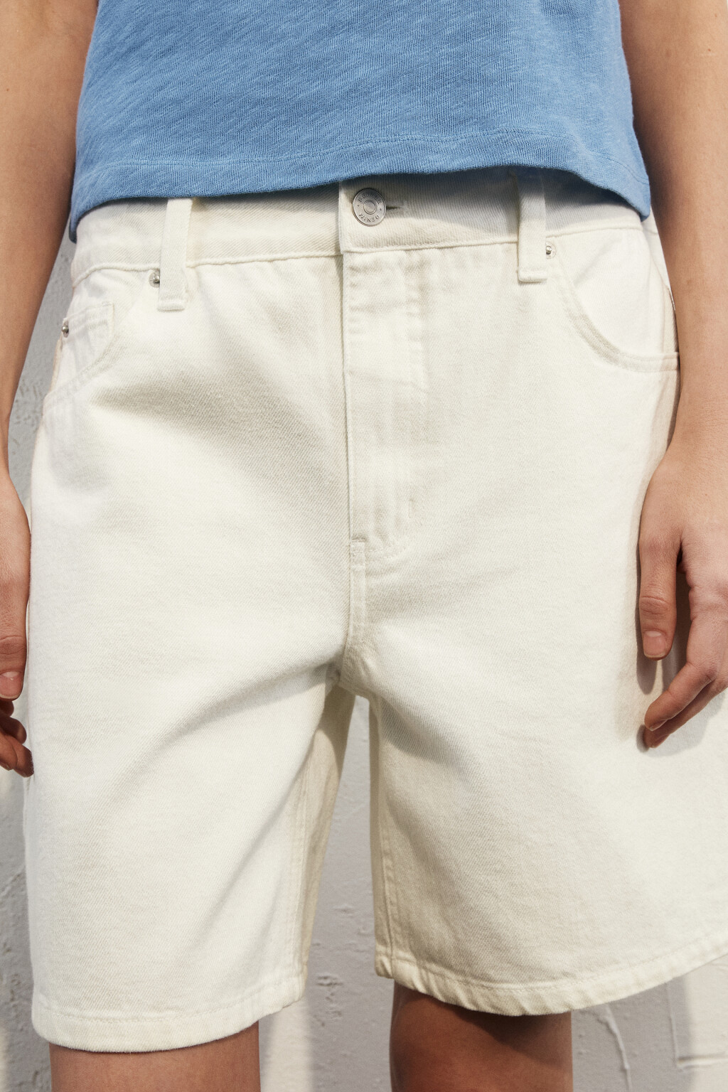 шорты джинсовые женские - цвет белый - 6