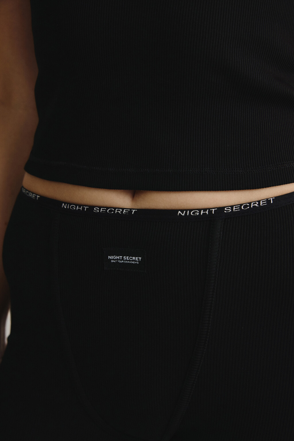 Велосипедки домашние в рубчик - цвет черный - 5