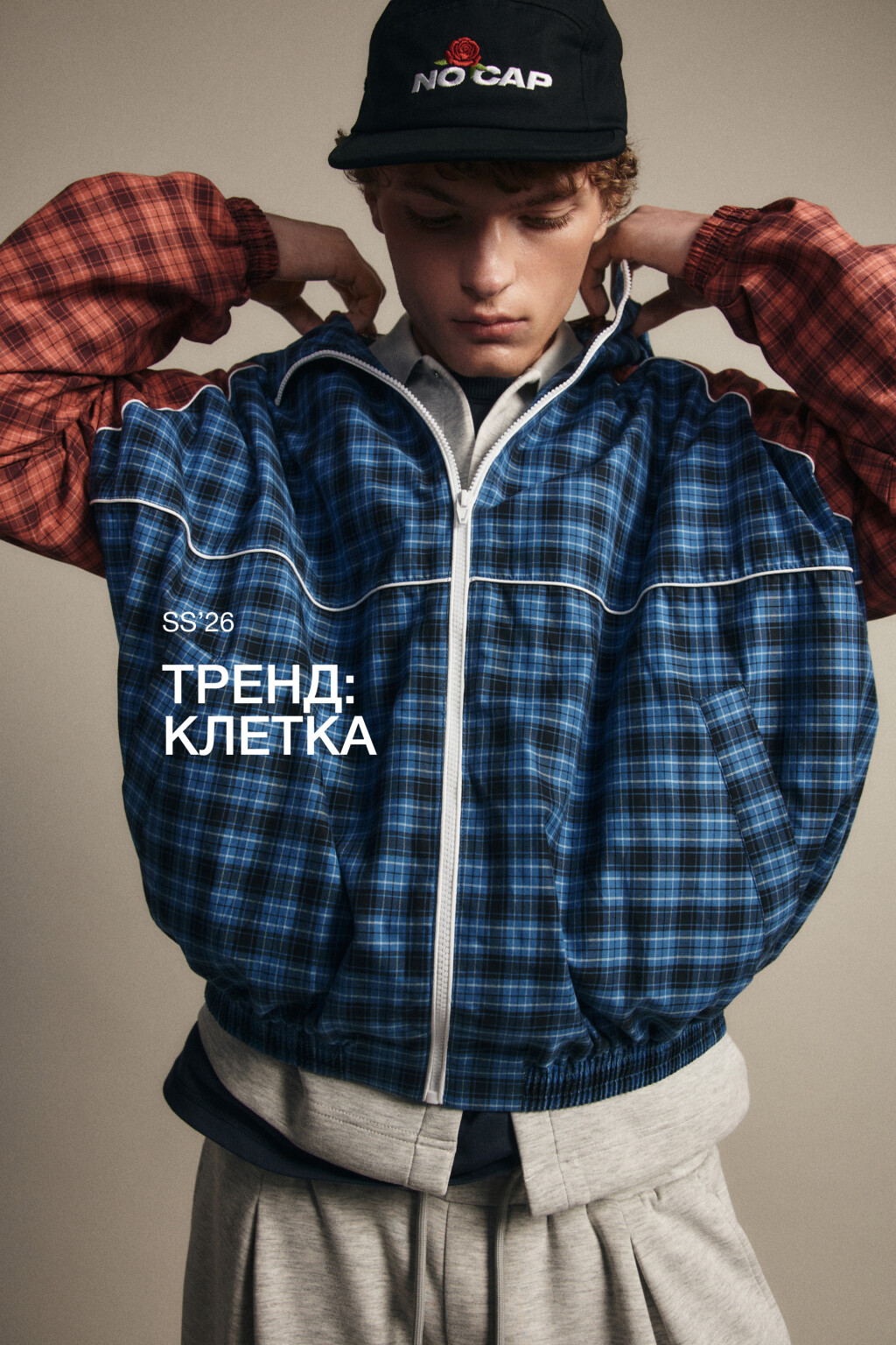 Куртка с капюшоном в двухцветную клетку - цвет мультиколор - 1