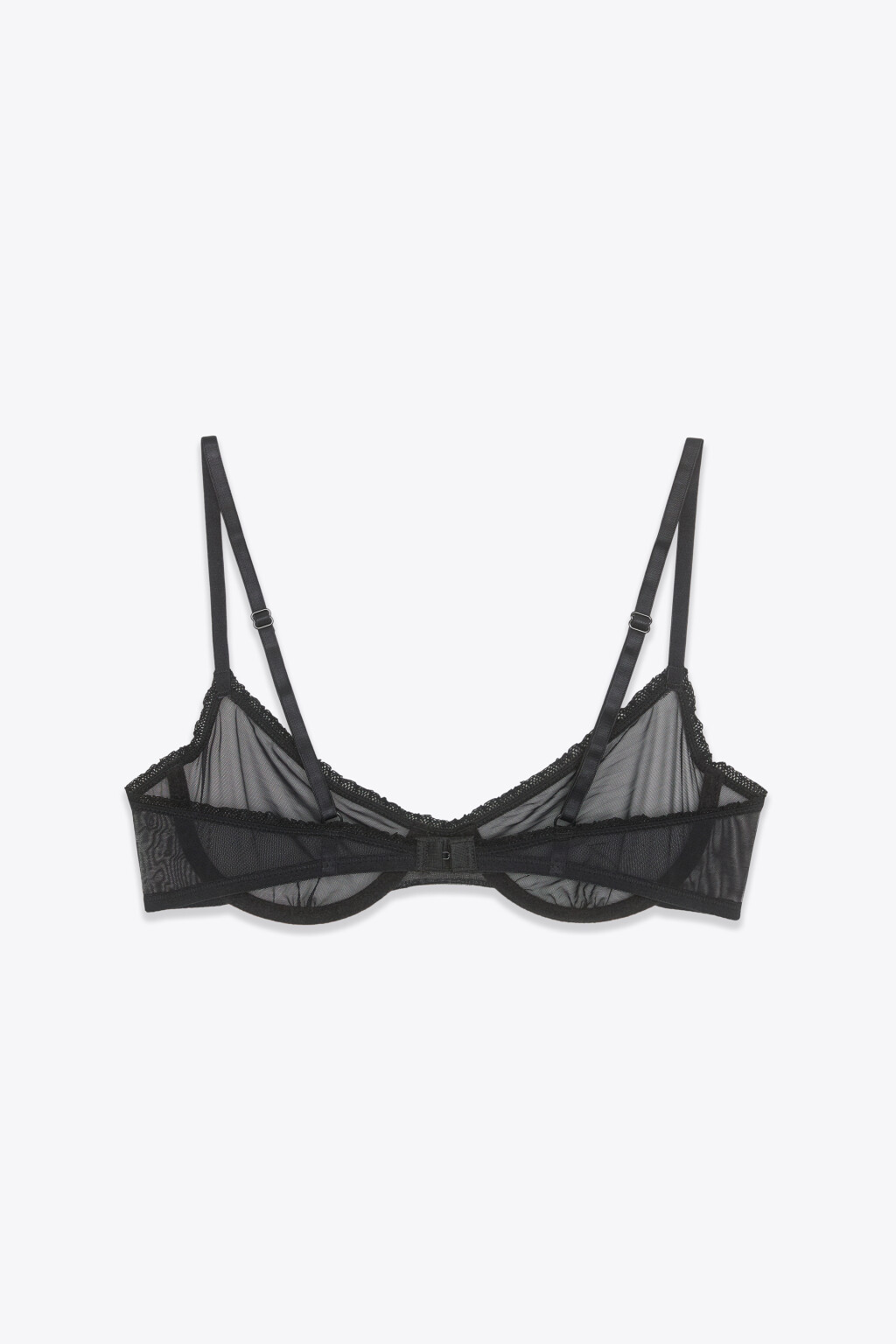 Бюстгальтер-бра сетчатый с вышивкой - цвет черный - 2