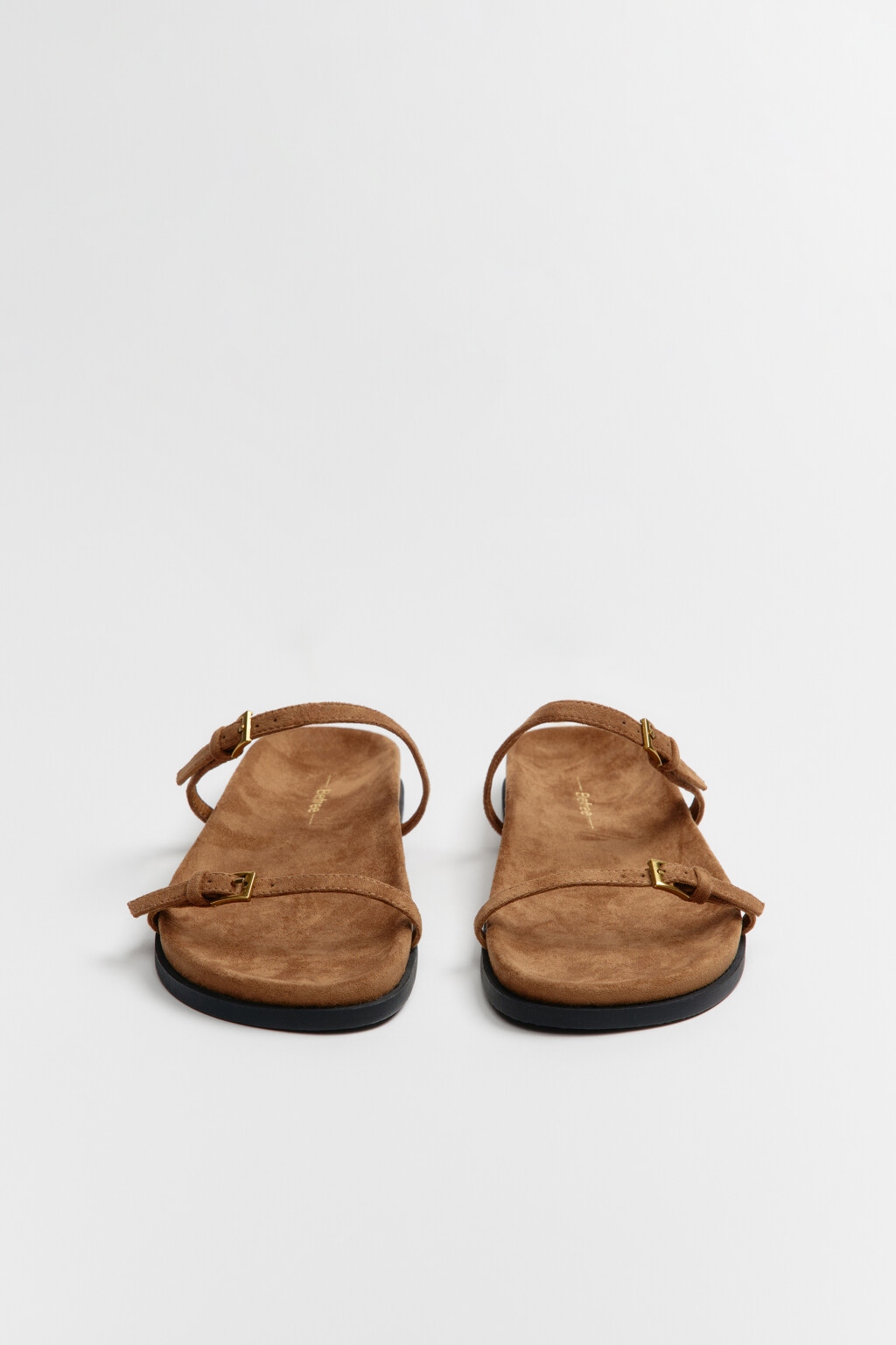 Сандалии с замшевой фактурой и двумя ремешками - цвет бежевый - 3