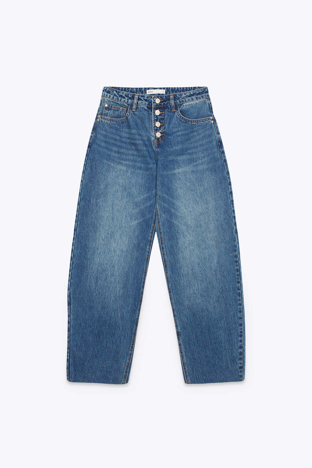 Джинсы-баллоны со средней посадкой - цвет синий - 1