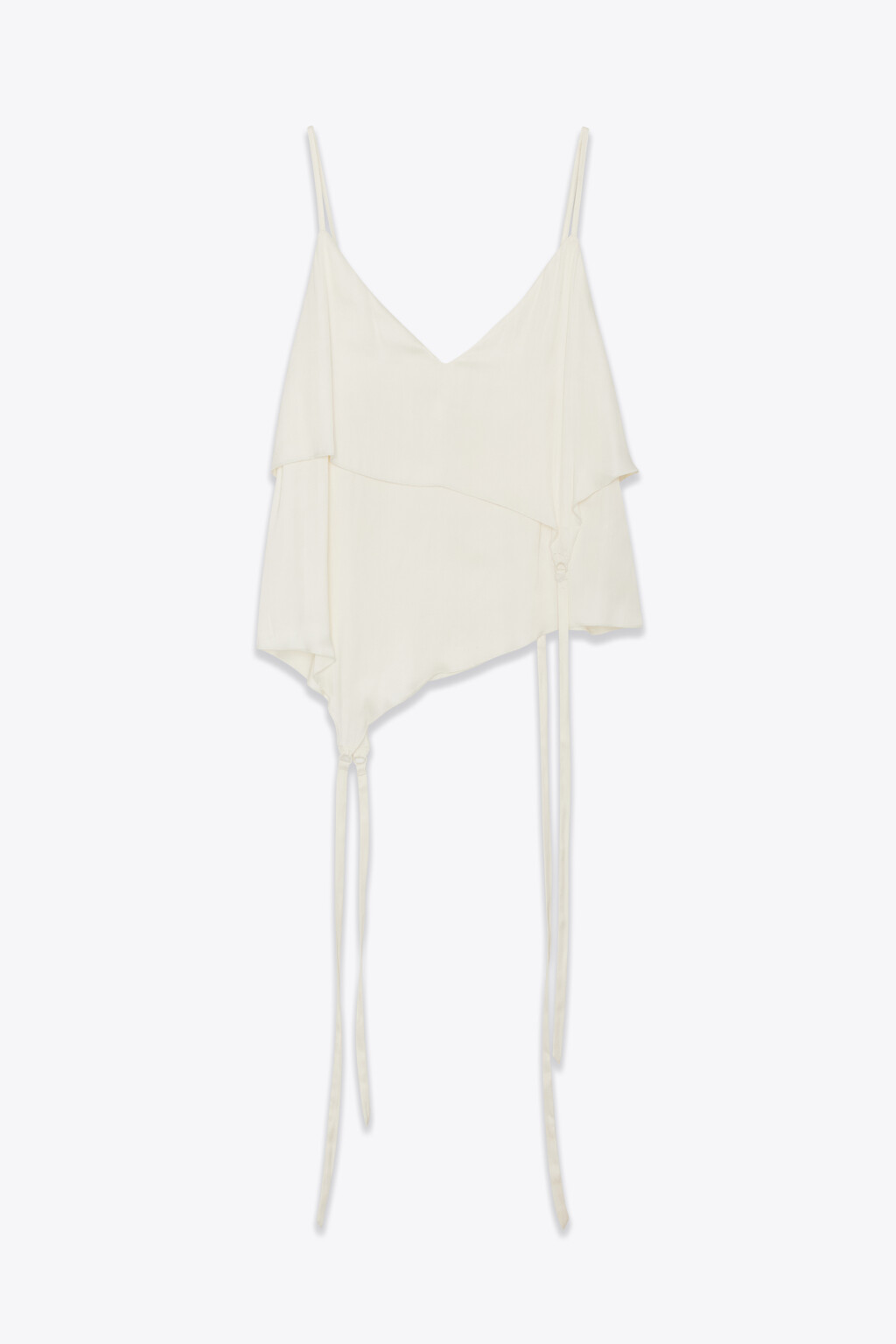 Топ атласный полуприлегающий с декором - цвет молочный - 7
