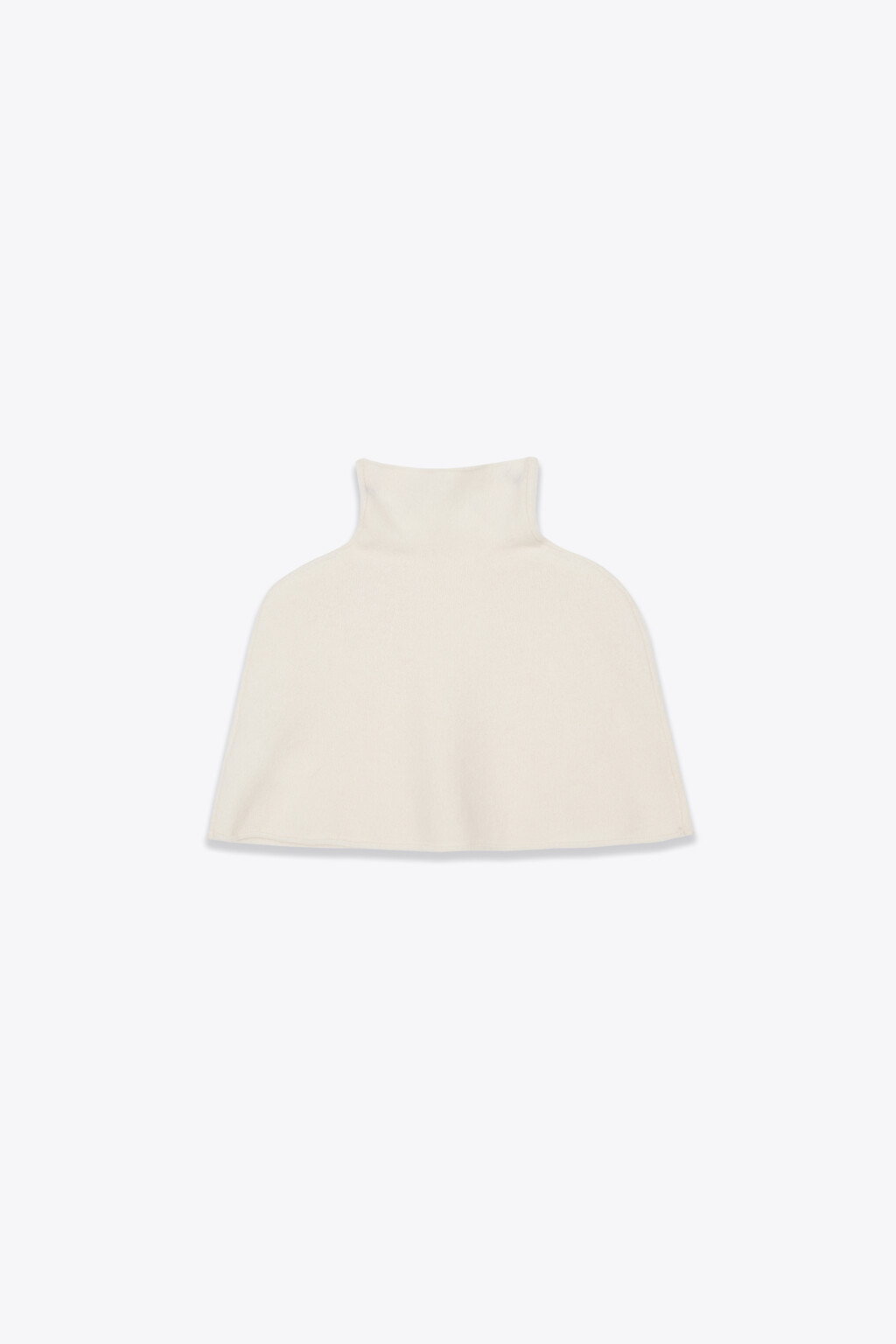 Кейп вязаный с воротником-стойкой - цвет молочный - 1