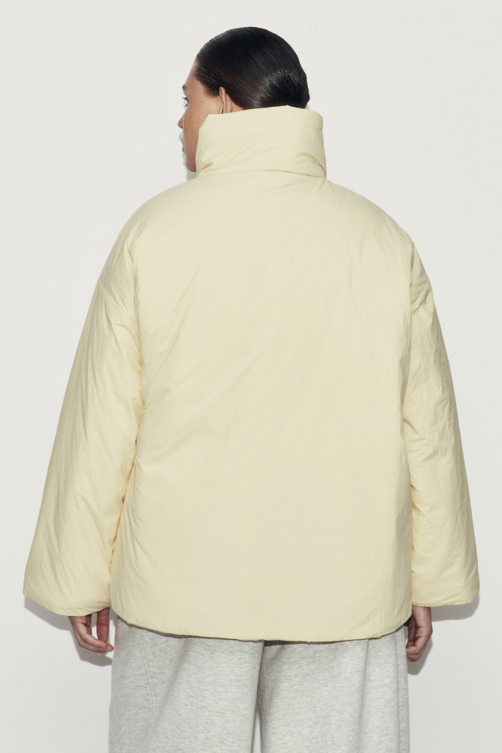 Куртка с воротником-стойкой на завязках утепленная - цвет желтый - 3