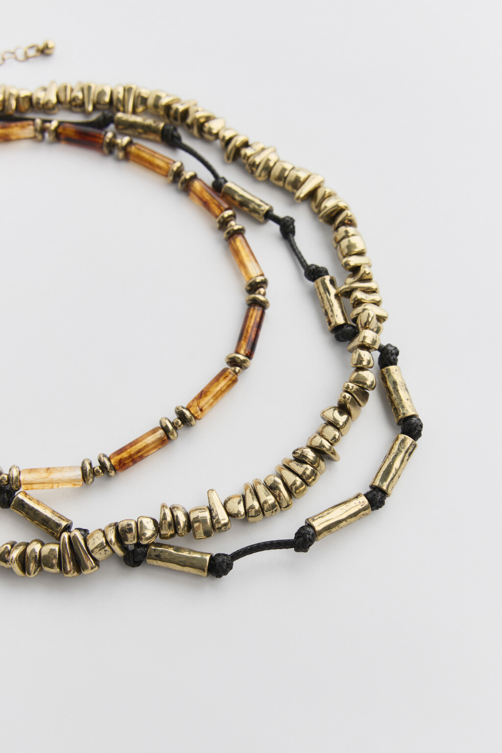 Колье многослойное в этническом стиле - цвет желтый - 2