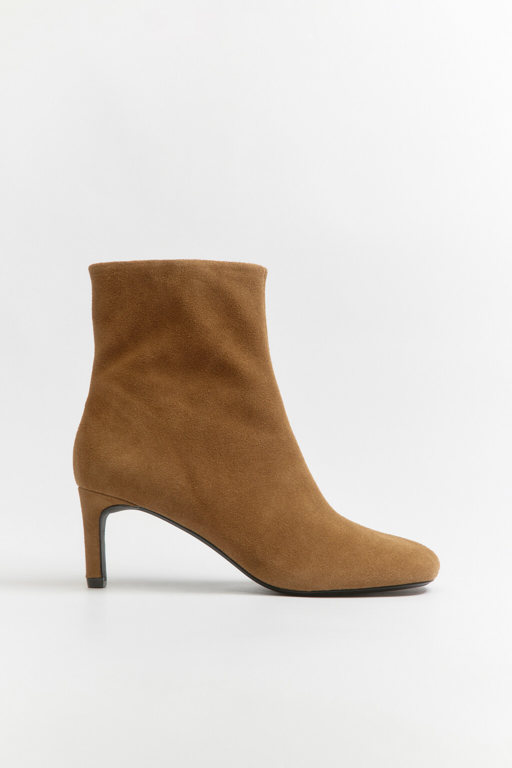 Ботильоны замшевые на каблуке - цвет бежевый - 1