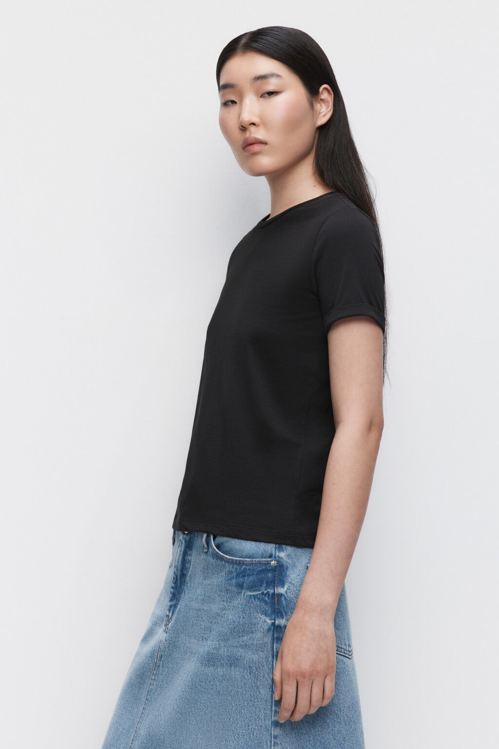 Футболка BOXY хлопковая базовая - цвет черный - 2