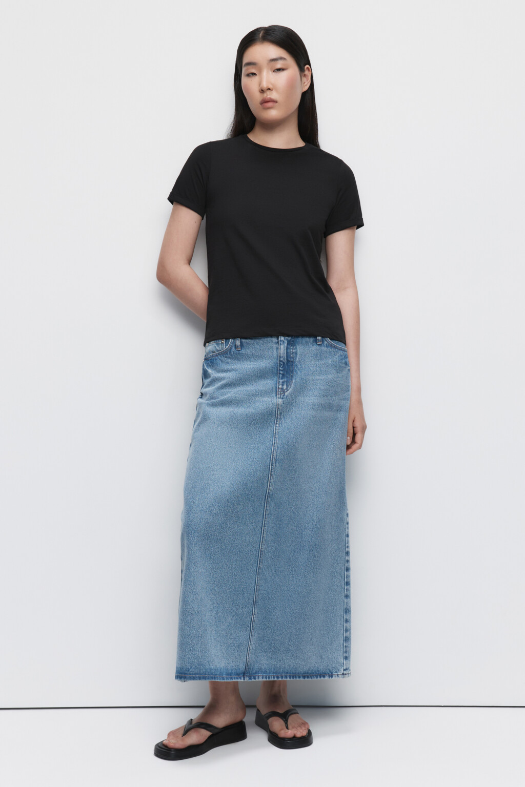 Футболка BOXY хлопковая базовая - цвет черный - 4