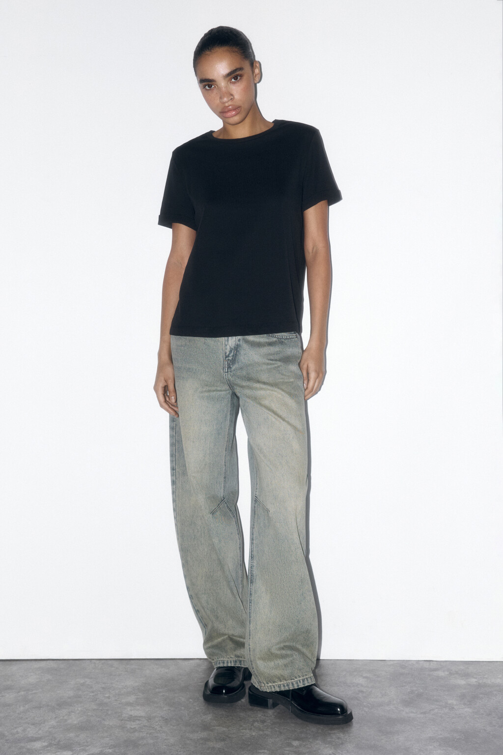 Футболка boxy fit базовая из хлопка - цвет черный - 5