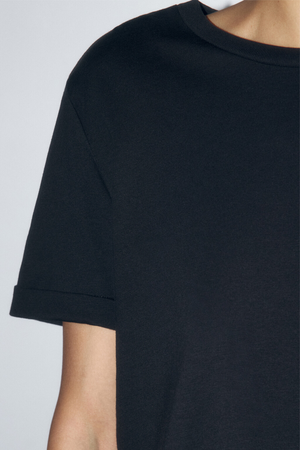 Футболка boxy fit базовая из хлопка - цвет черный - 7