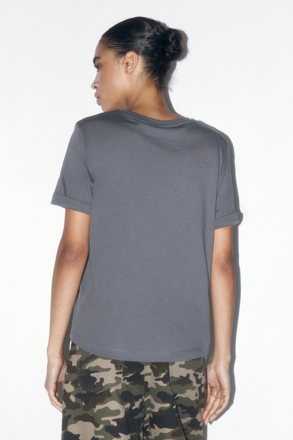 Футболка boxy fit базовая из хлопка - цвет серый - 4