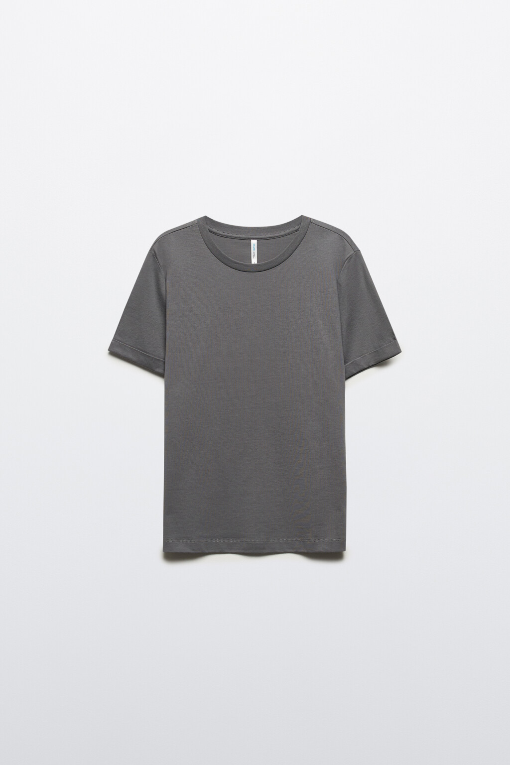 Футболка базовая с подвернутыми рукавами - цвет серый - 8