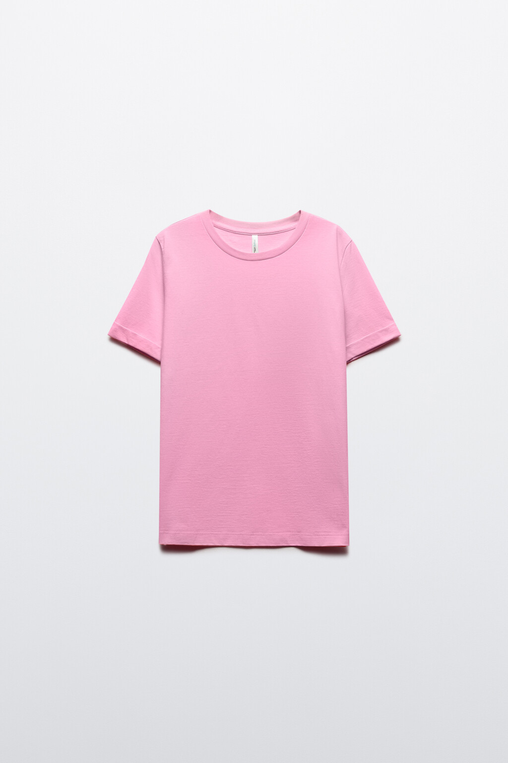 Футболка базовая с подвернутыми рукавами - цвет розовый - 7