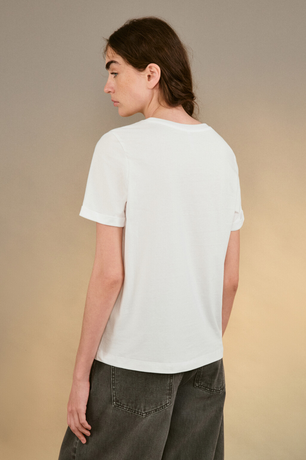 Футболка boxy fit базовая из хлопка - цвет белый - 3