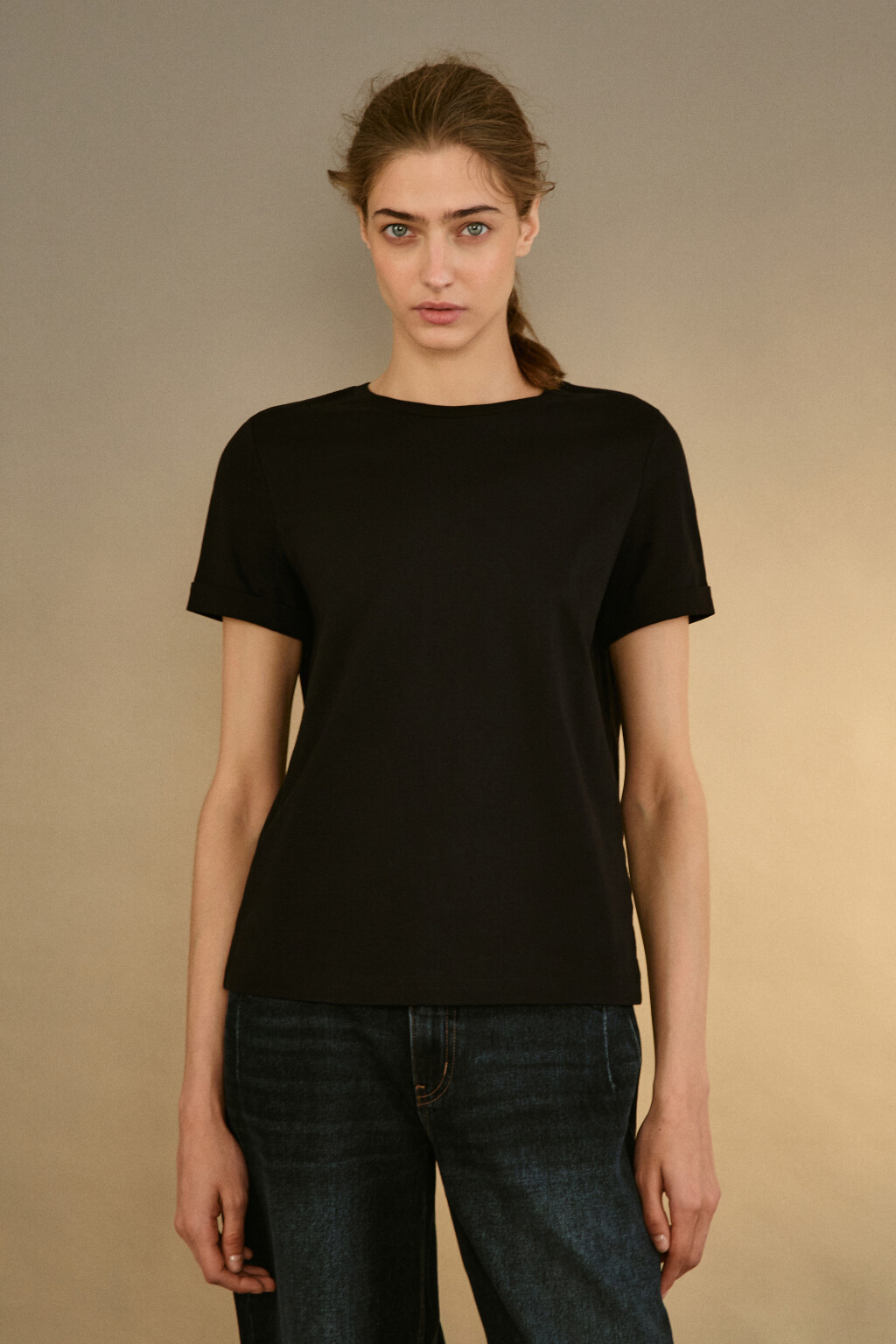 Футболка boxy fit базовая из хлопка - цвет черный - 2