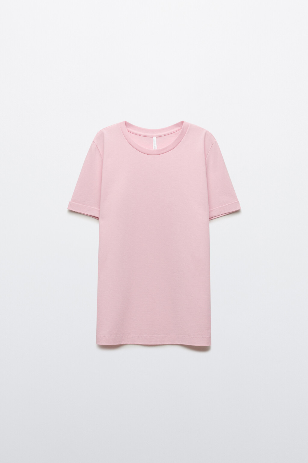 Футболка короткая базовая из хлопка - цвет розовый - 1