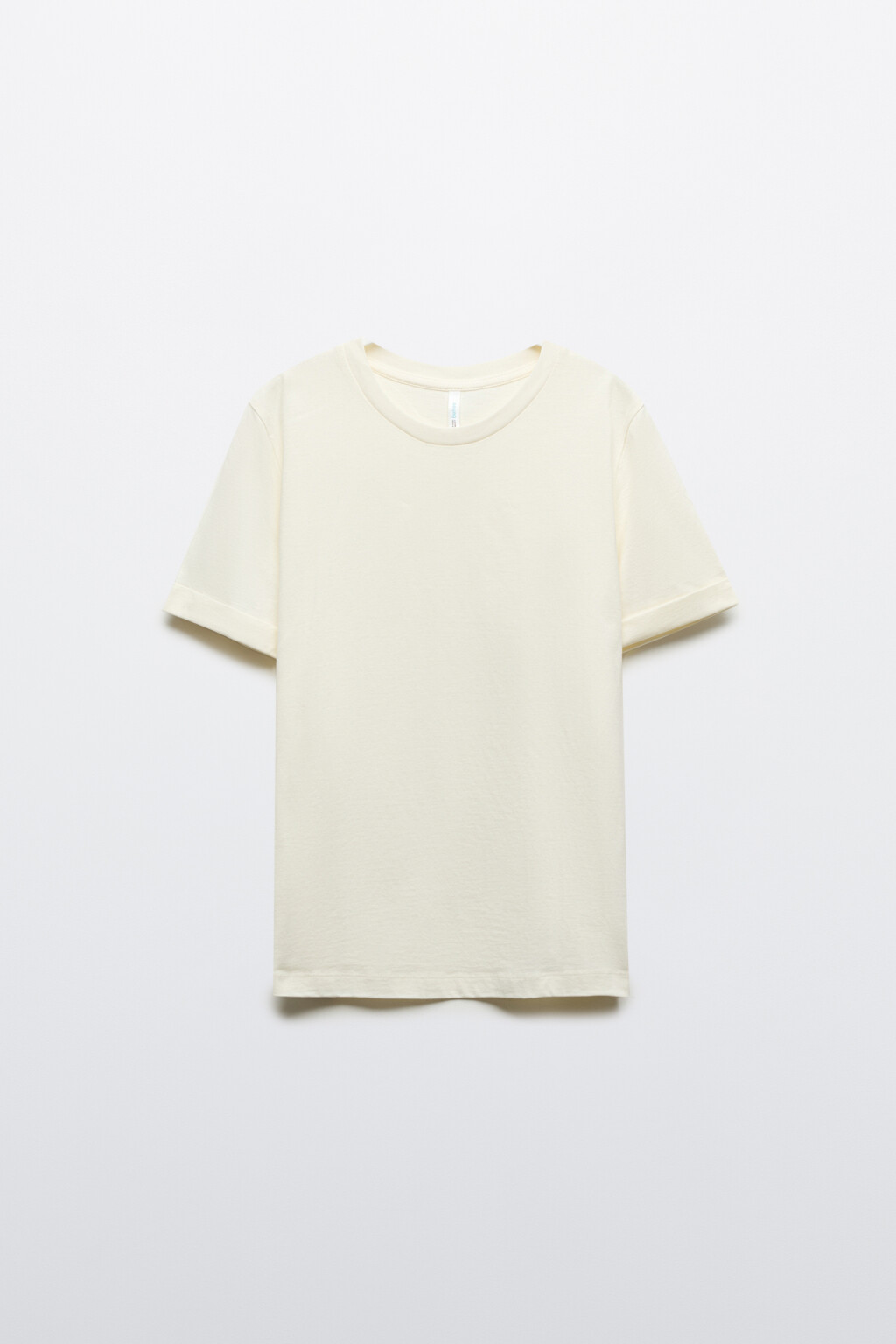Футболка короткая базовая из хлопка - цвет молочный - 8