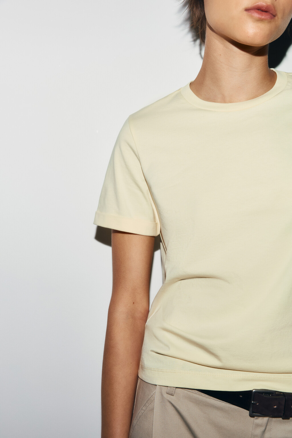 Футболка короткая базовая из хлопка - цвет желтый - 6