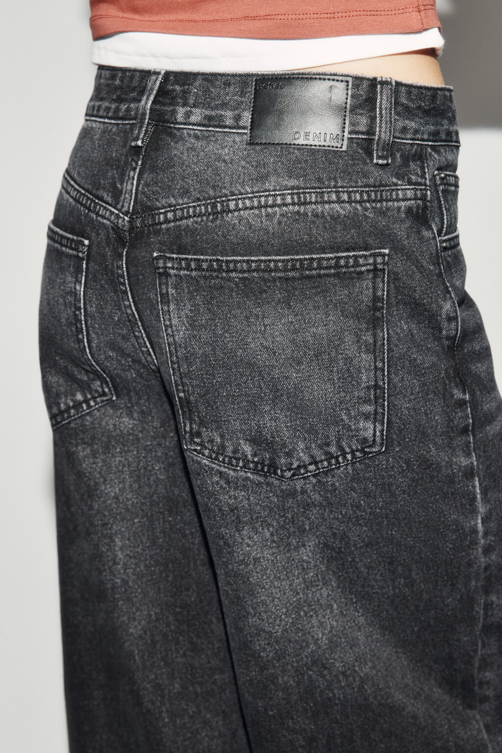 Джинсы багги со средней посадкой - цвет серый - 6