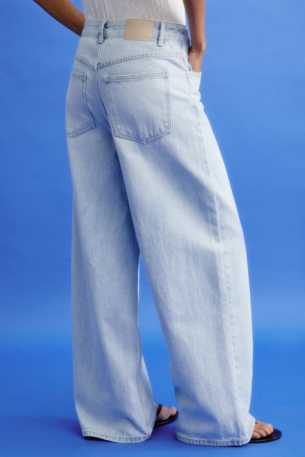 Джинсы багги со средней посадкой - цвет голубой - 5