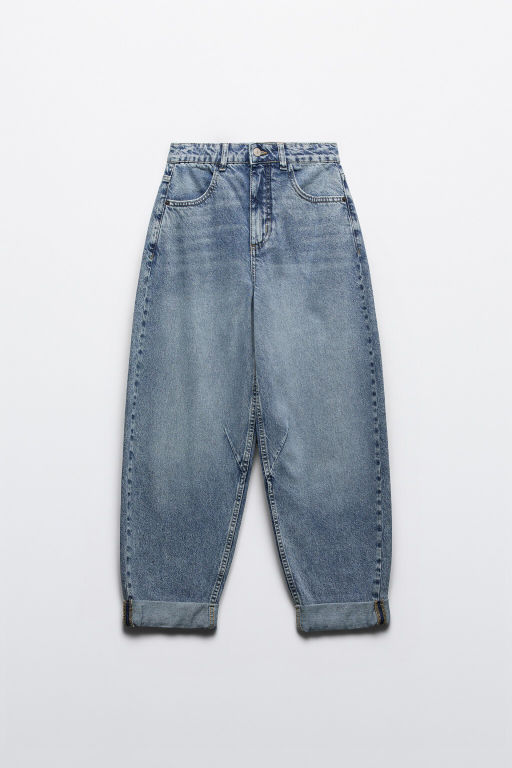 Джинсы-бананы с высокой посадкой - цвет голубой - 7