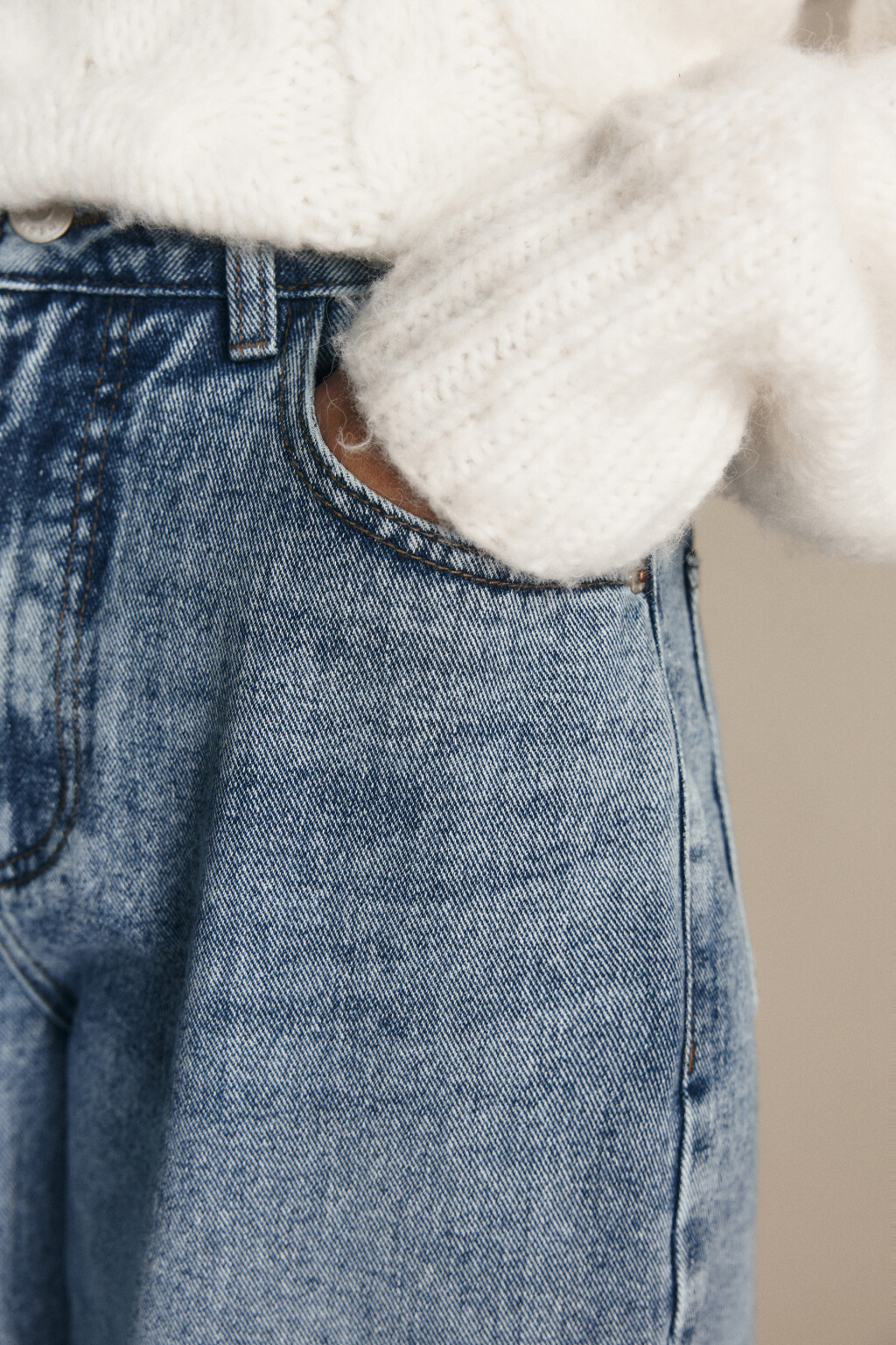 Джинсы barrel fit с высокой посадкой - цвет голубой - 7