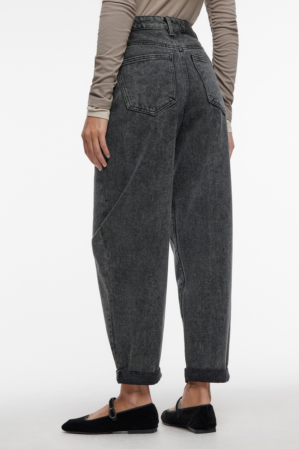 Джинсы Bananas широкие с подвернутыми штанинами - цвет серый - 4
