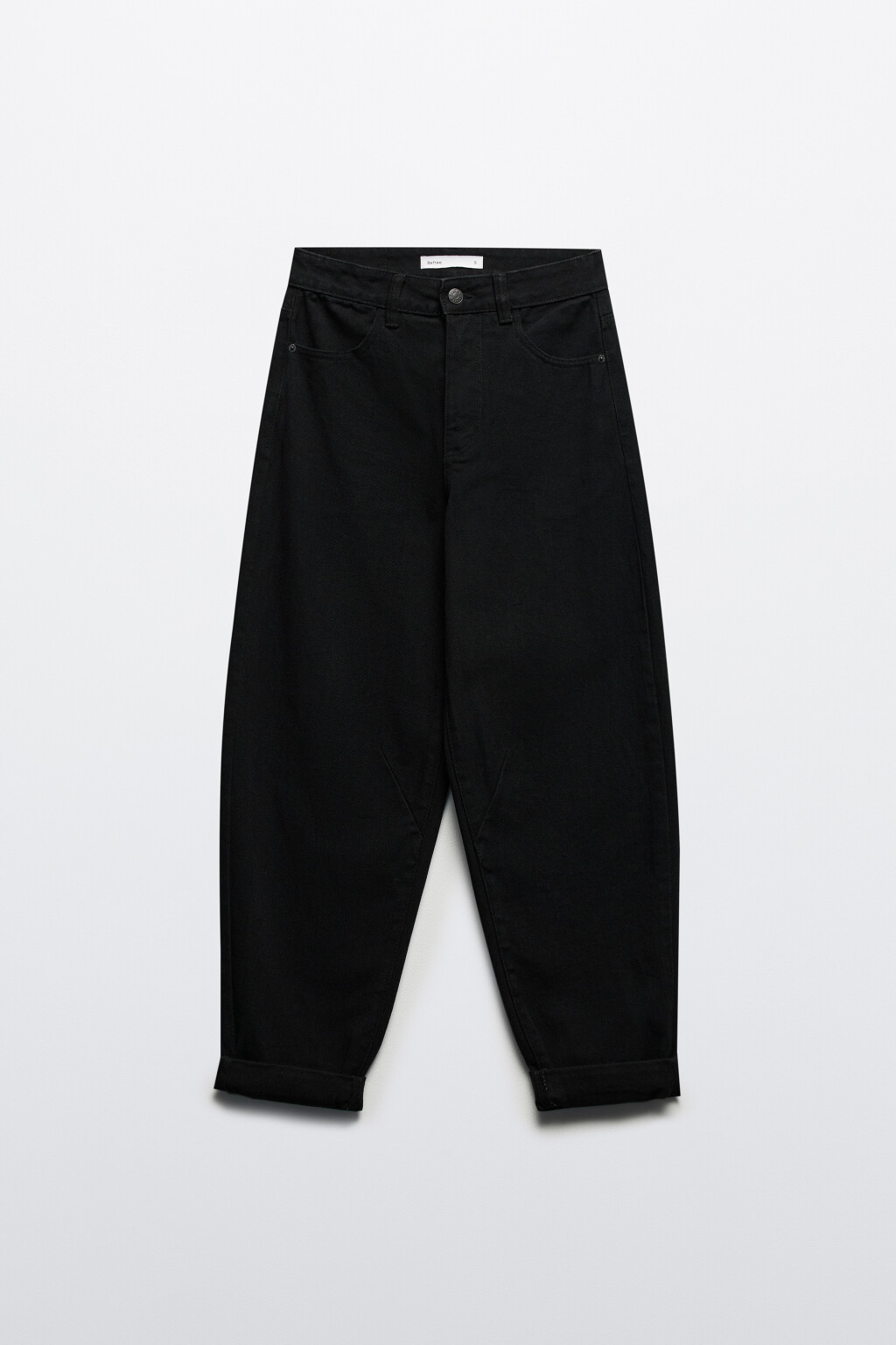 Джинсы-бананы широкие с декоративными швами - цвет черный - 8