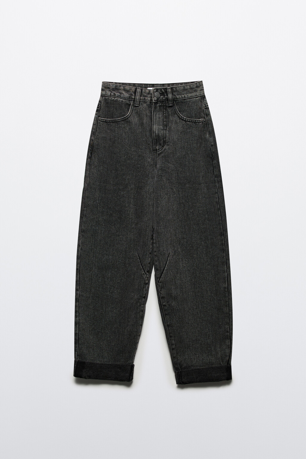 Джинсы-бананы широкие с подворотами - цвет серый - 8