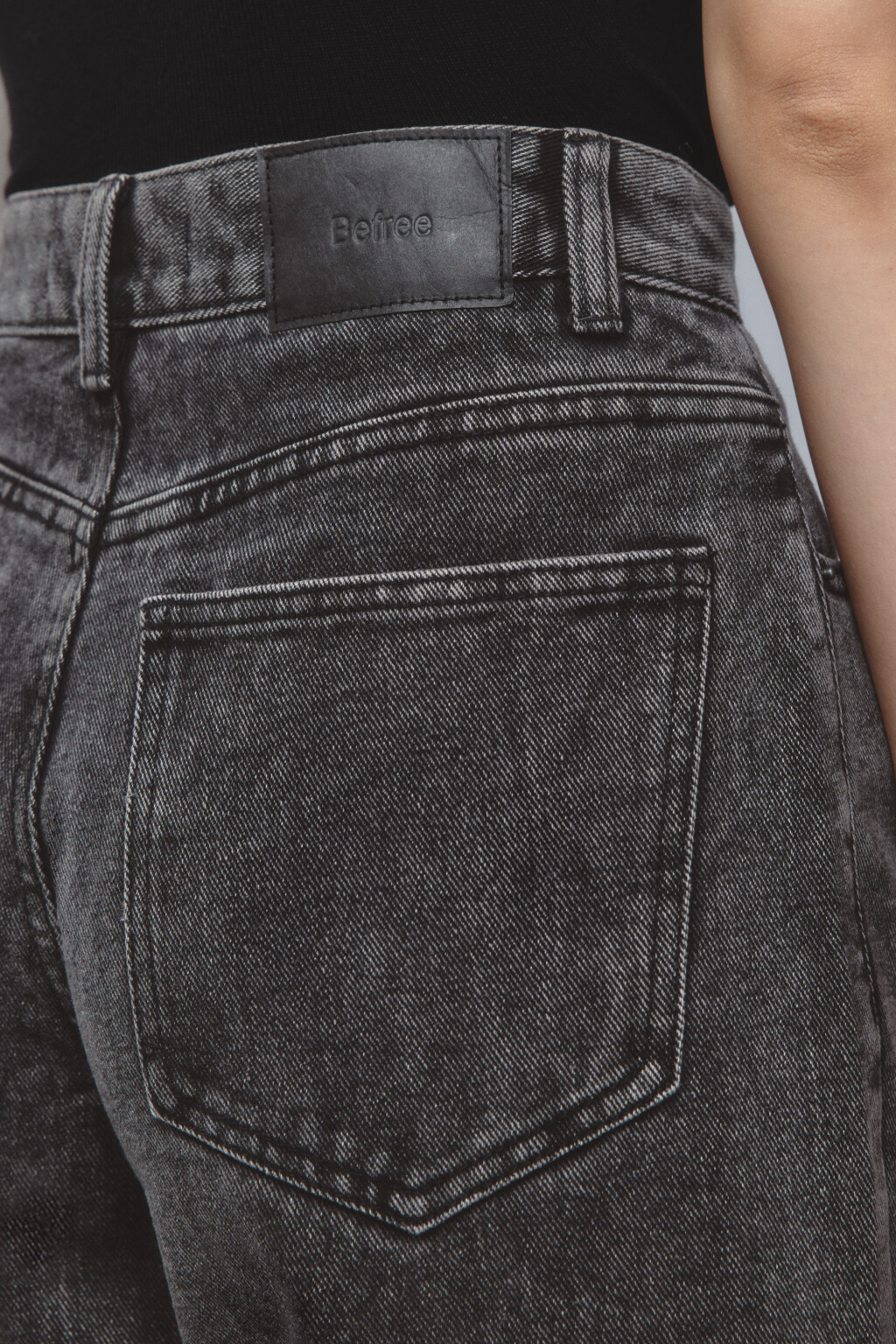 Джинсы-бананы широкие с подворотами - цвет серый - 6