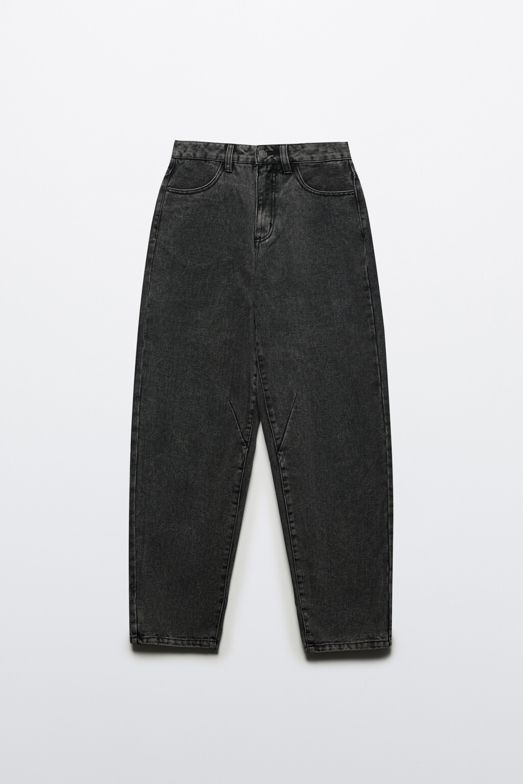 Джинсы-бананы широкие с высокой посадкой - цвет серый - 9