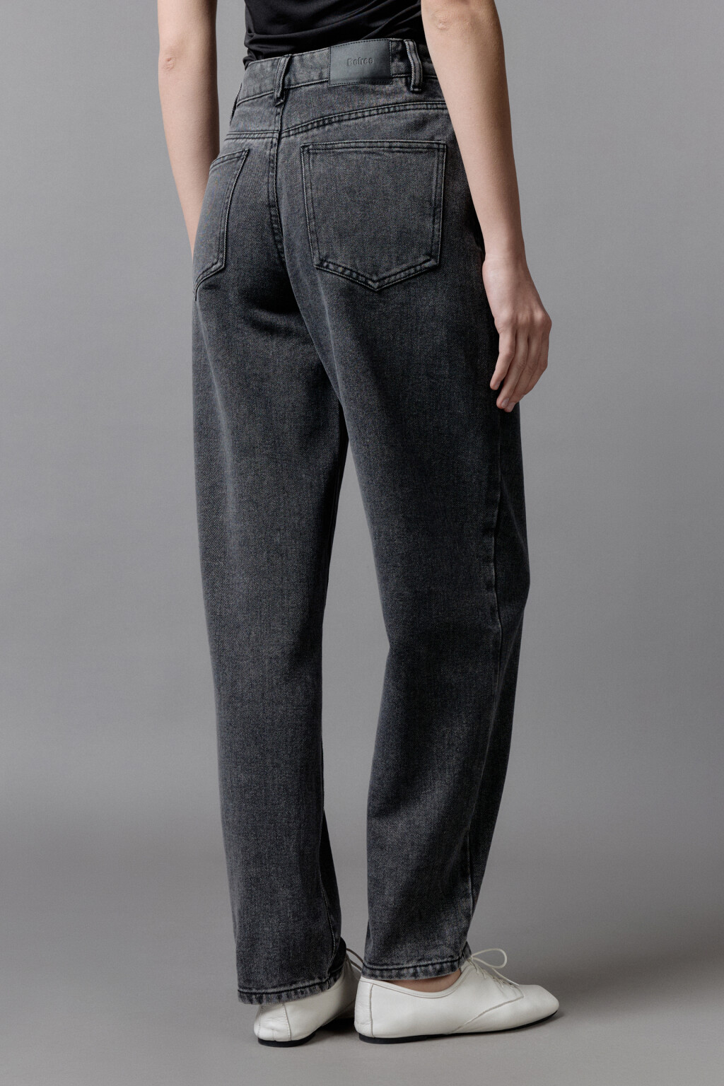 Джинсы-бананы широкие с высокой посадкой - цвет серый - 5