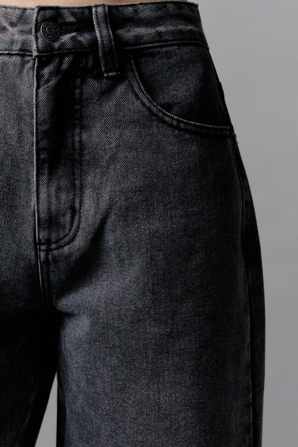 Джинсы-бананы широкие с высокой посадкой - цвет серый - 8