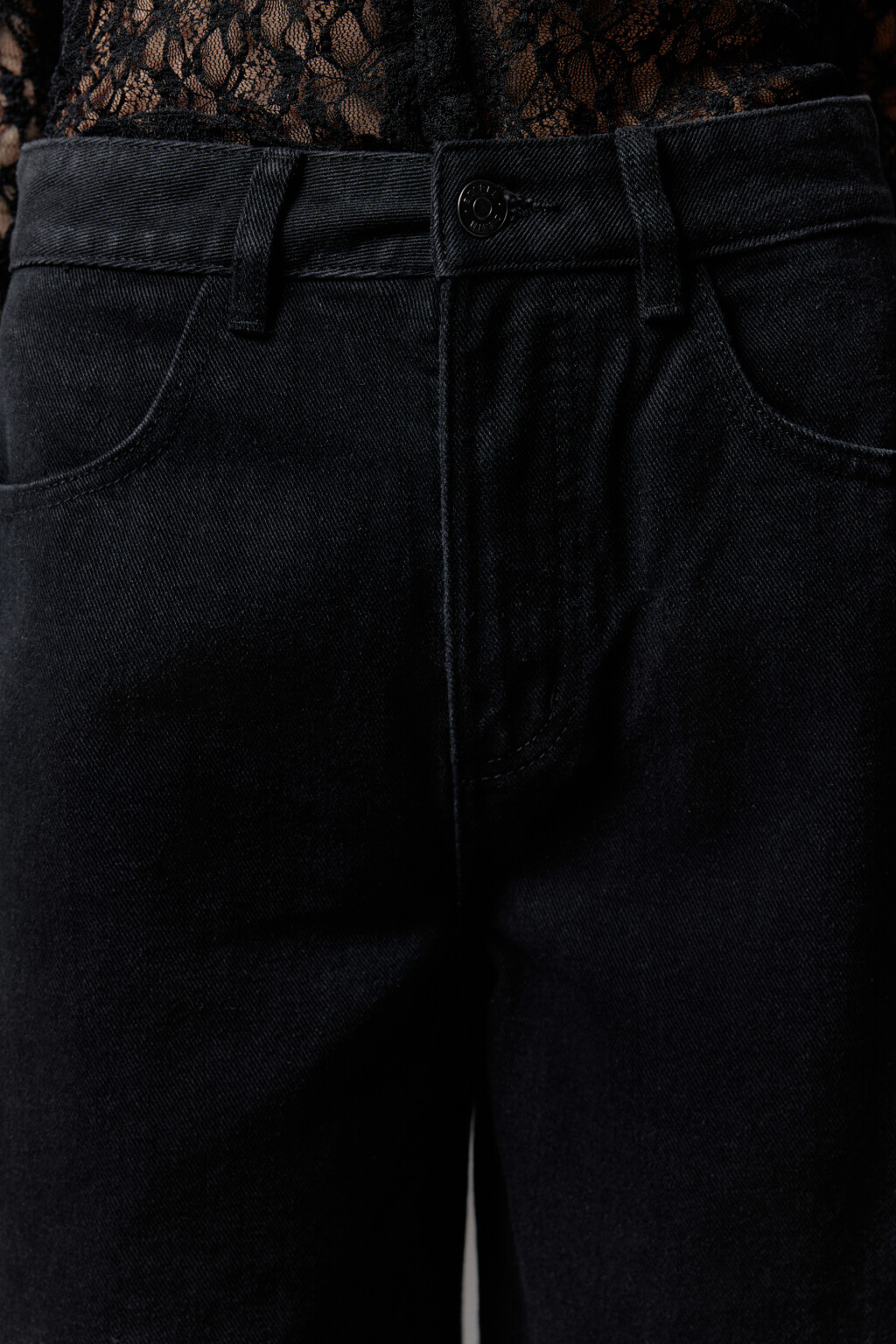 Джинсы-бананы широкие с высокой посадкой - цвет черный - 5