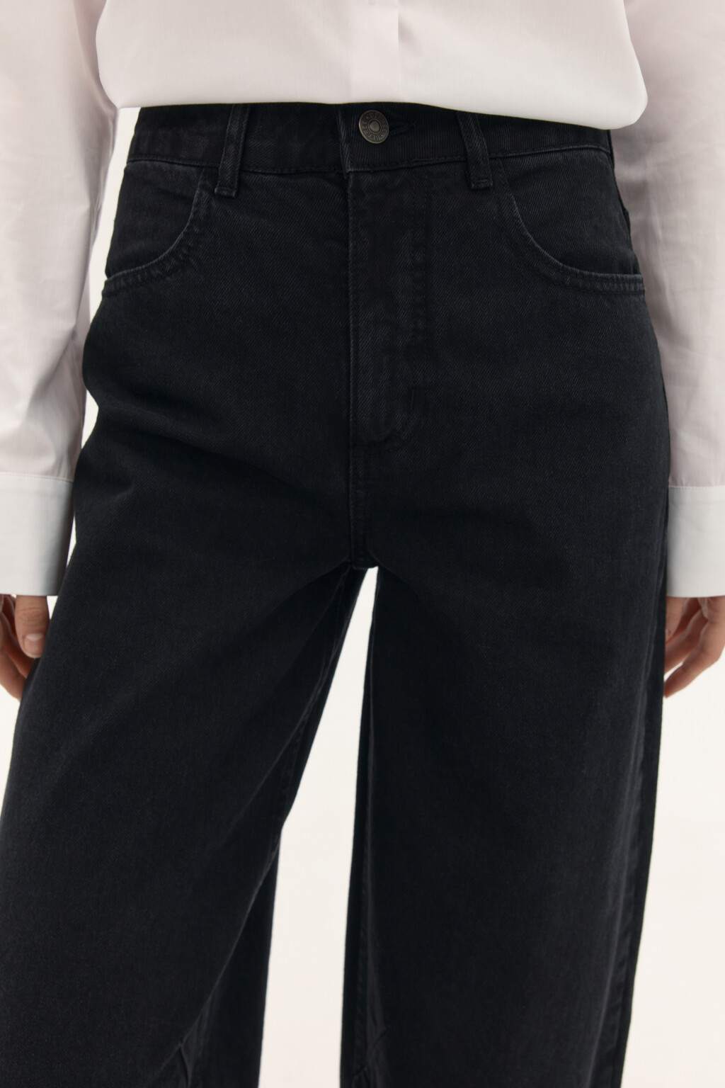 Джинсы-бананы с высокой посадкой - цвет черный - 5