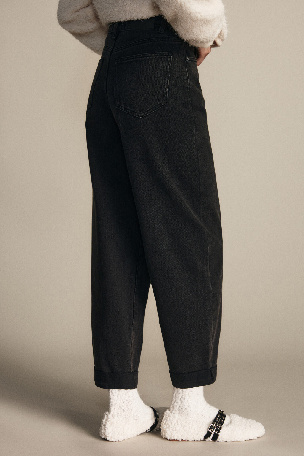 Джинсы barrel fit с высокой посадкой - цвет серый - 3