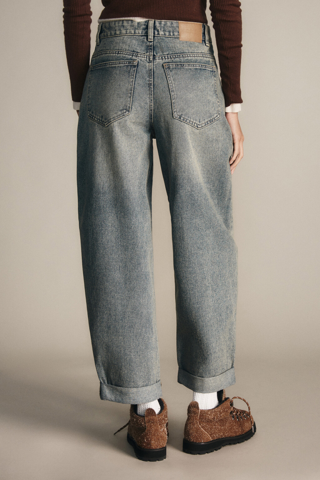 Джинсы barrel fit с высокой посадкой - цвет темный тинт - 3