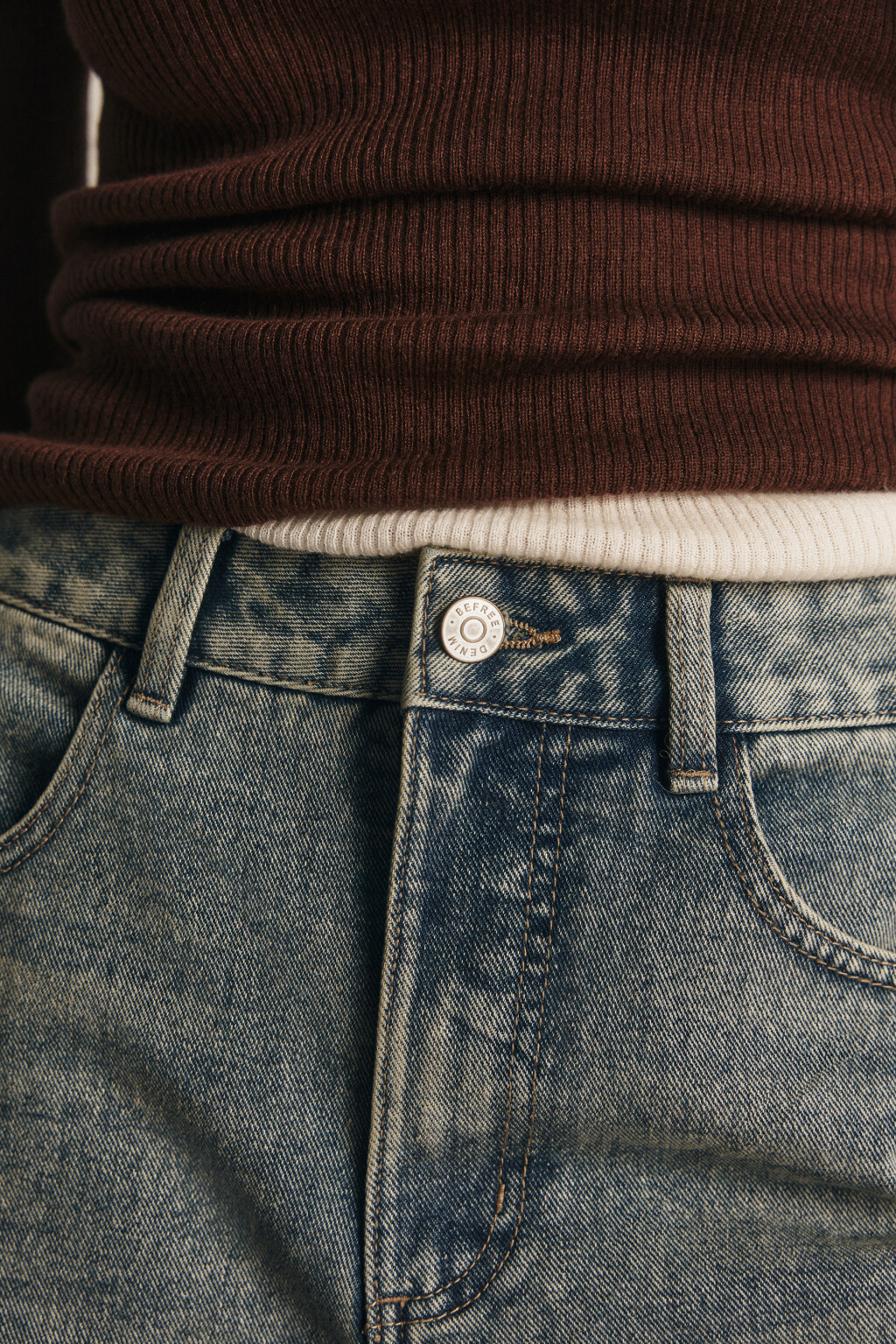 Джинсы barrel fit с высокой посадкой - цвет темный тинт - 5