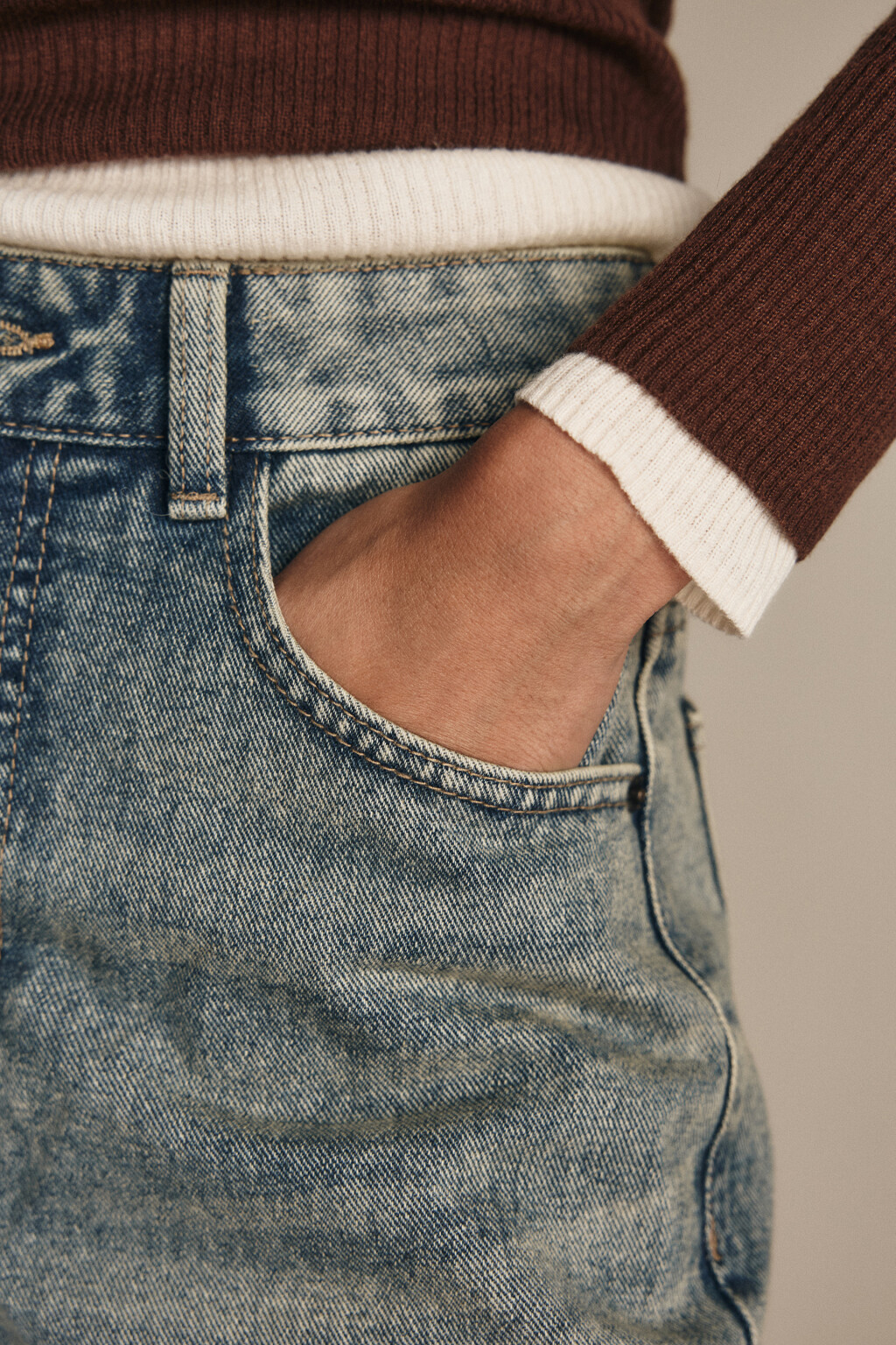 Джинсы barrel fit с высокой посадкой - цвет темный тинт - 6