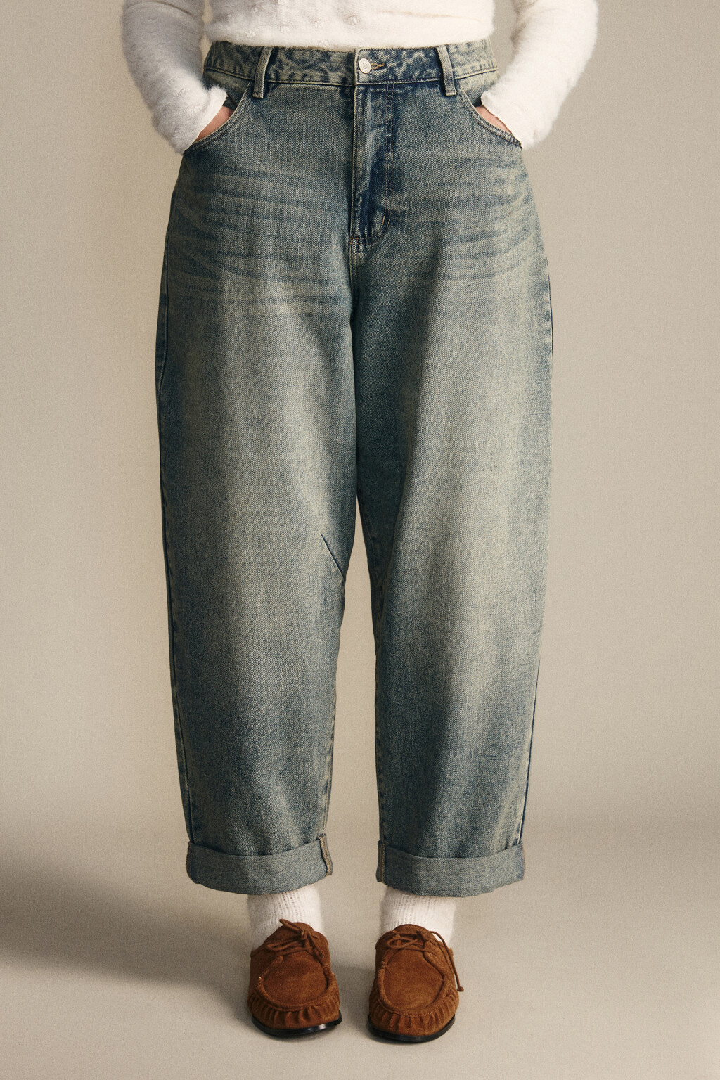 Джинсы barrel fit с высокой посадкой - цвет темный тинт - 2