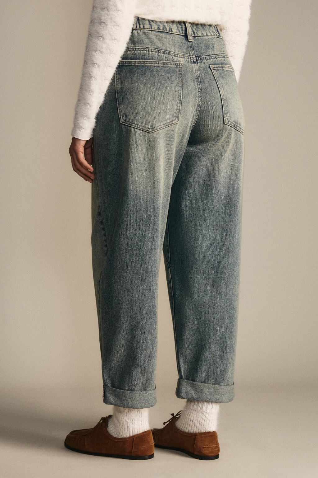 Джинсы barrel fit с высокой посадкой - цвет темный тинт - 3