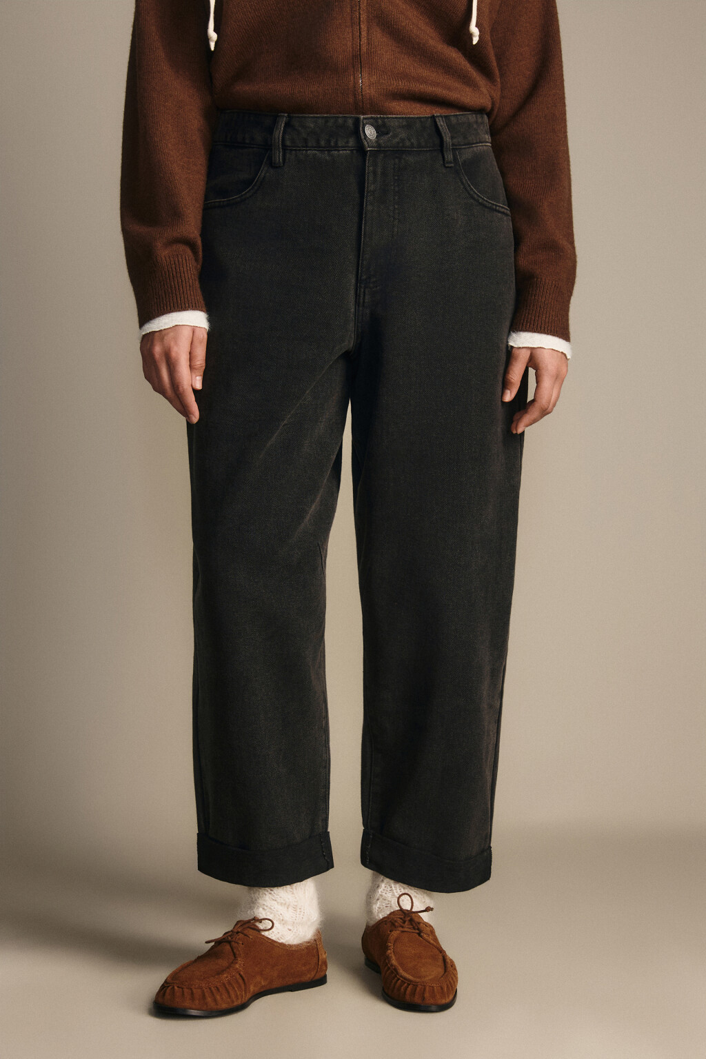 Джинсы barrel fit с высокой посадкой - цвет серый - 2