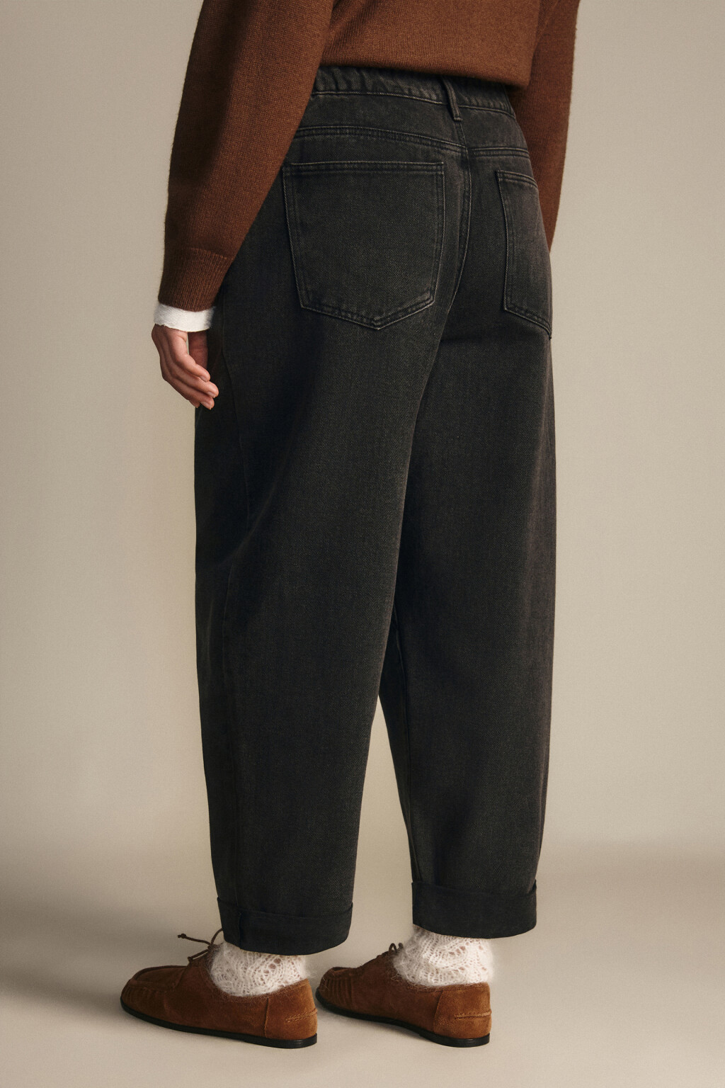 Джинсы barrel fit с высокой посадкой - цвет серый - 3